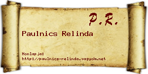 Paulnics Relinda névjegykártya